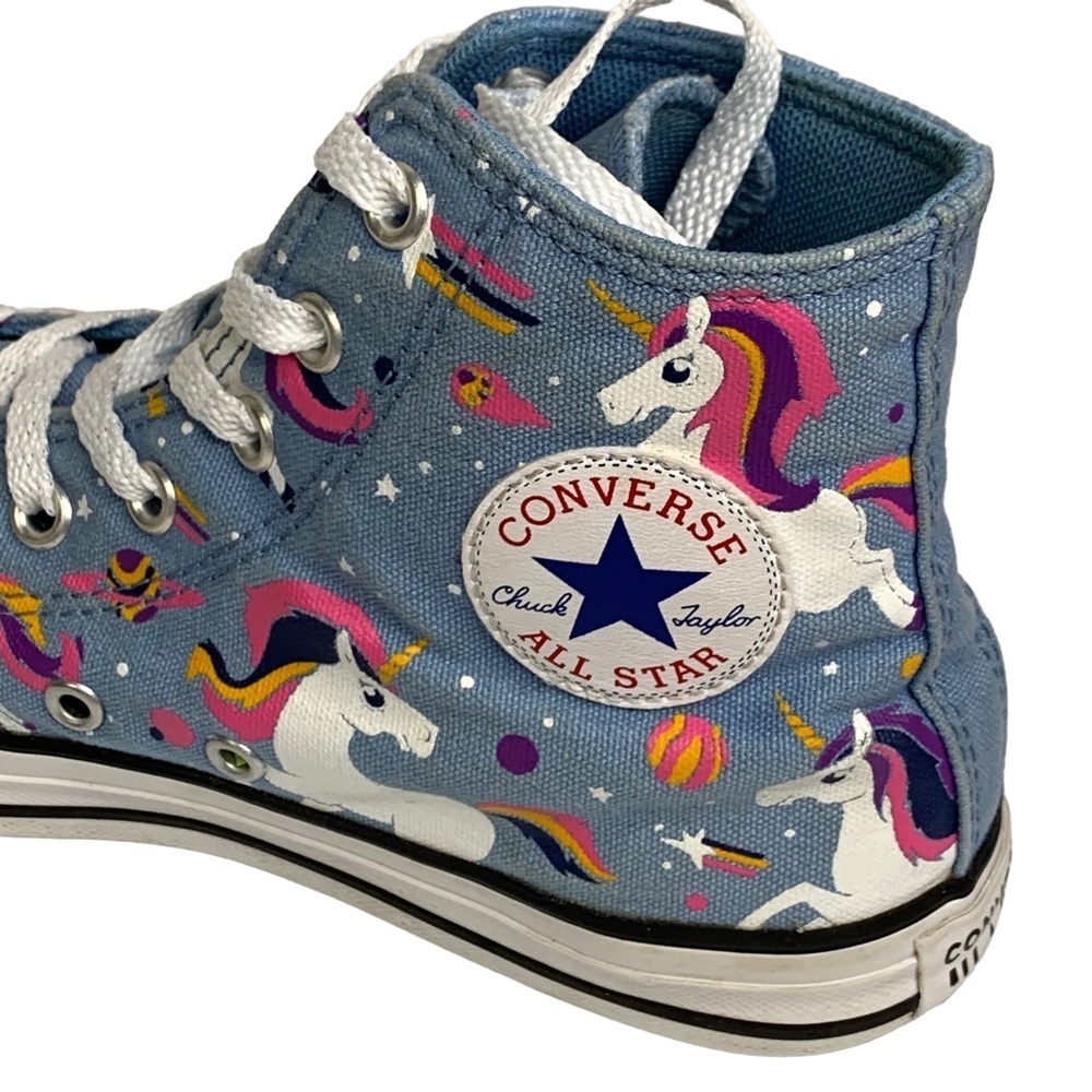 All Star Unicorn Converse Powder Blue High Top Girls Sneakers Size 3